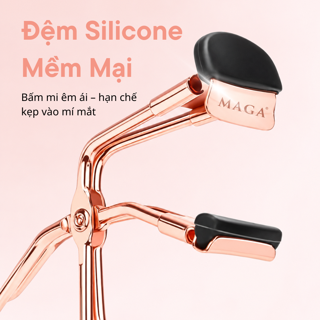 Bấm Mi Góc MAGA Eyelash Curler Rose Gold BM001 Đầu Nhỏ Chính Xác